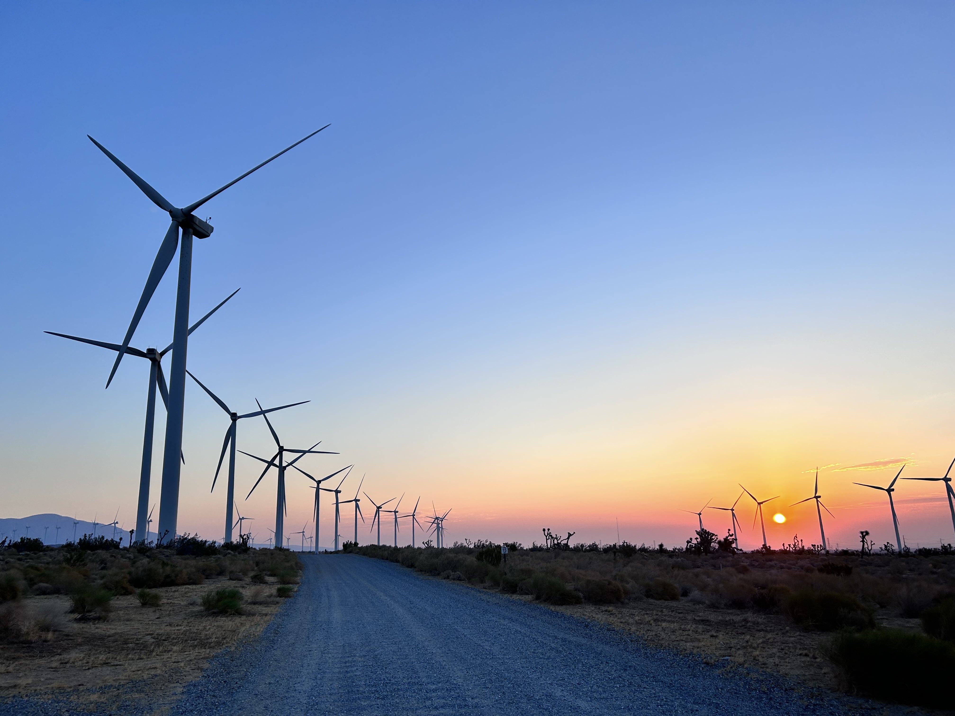 Sunset with Turbines at Pinyon Pines I and II