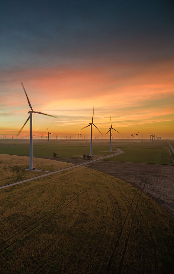 Sunset at Jumbo Road Wind Project