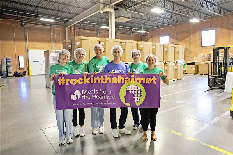 Volunteers at the Meals from the Heartland Food Packing Event