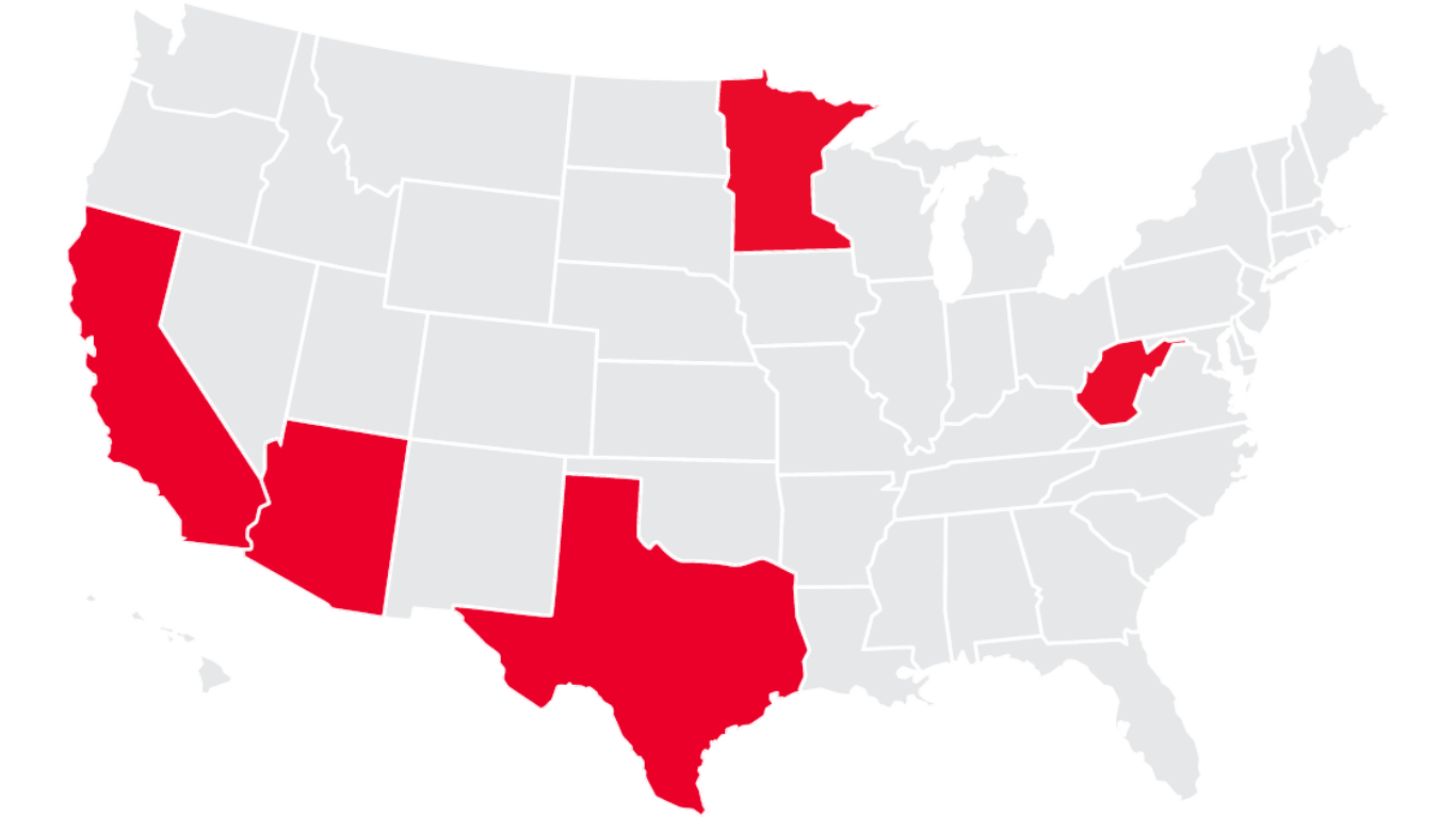 Map of BHE Renewables Solar Locations