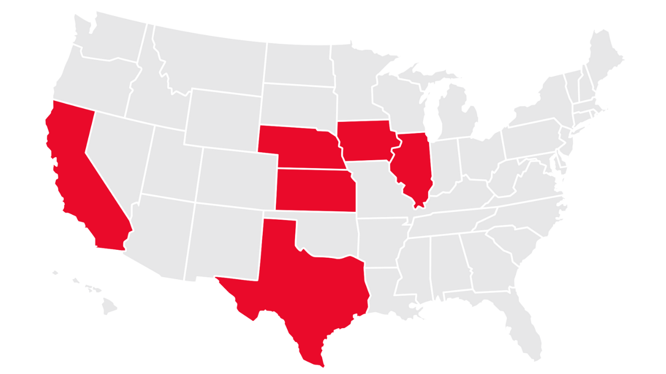 Map of BHE Renewables Wind Locations