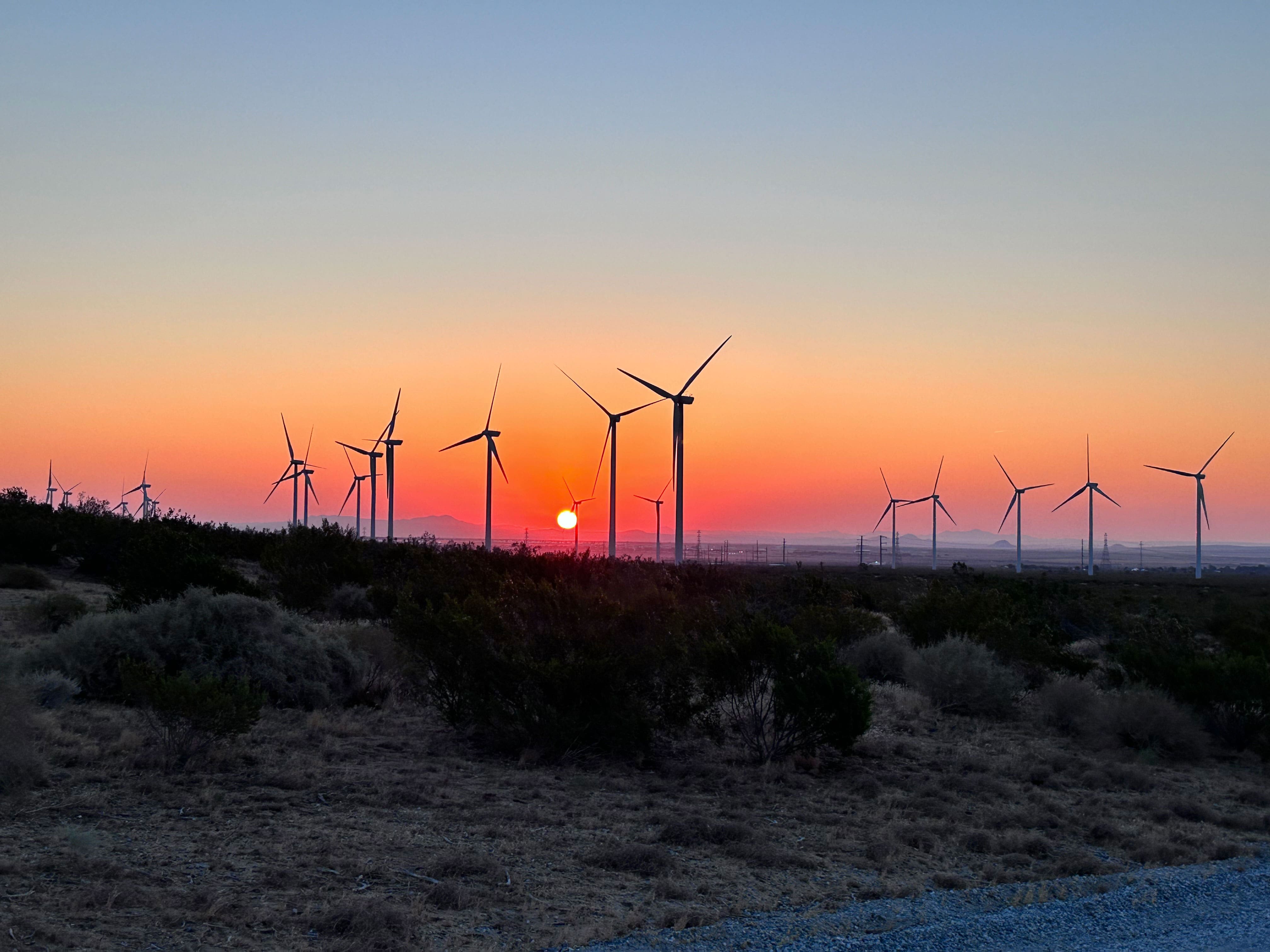 Wind Turbine at Sunset