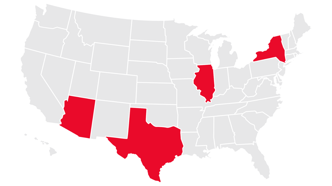 Map of BHE Renewables Natural Gas Plant Locations