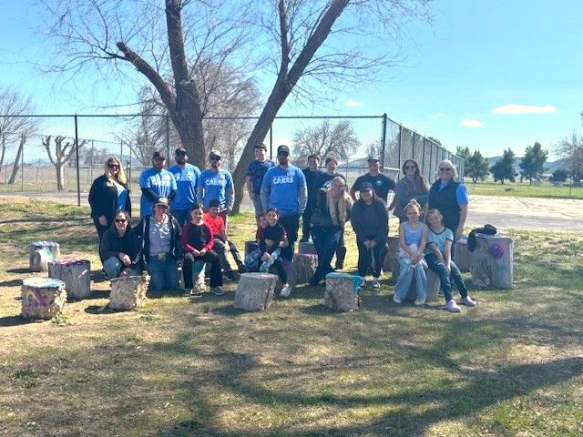 Topaz Volunteers Helping at a School's Garden Workday